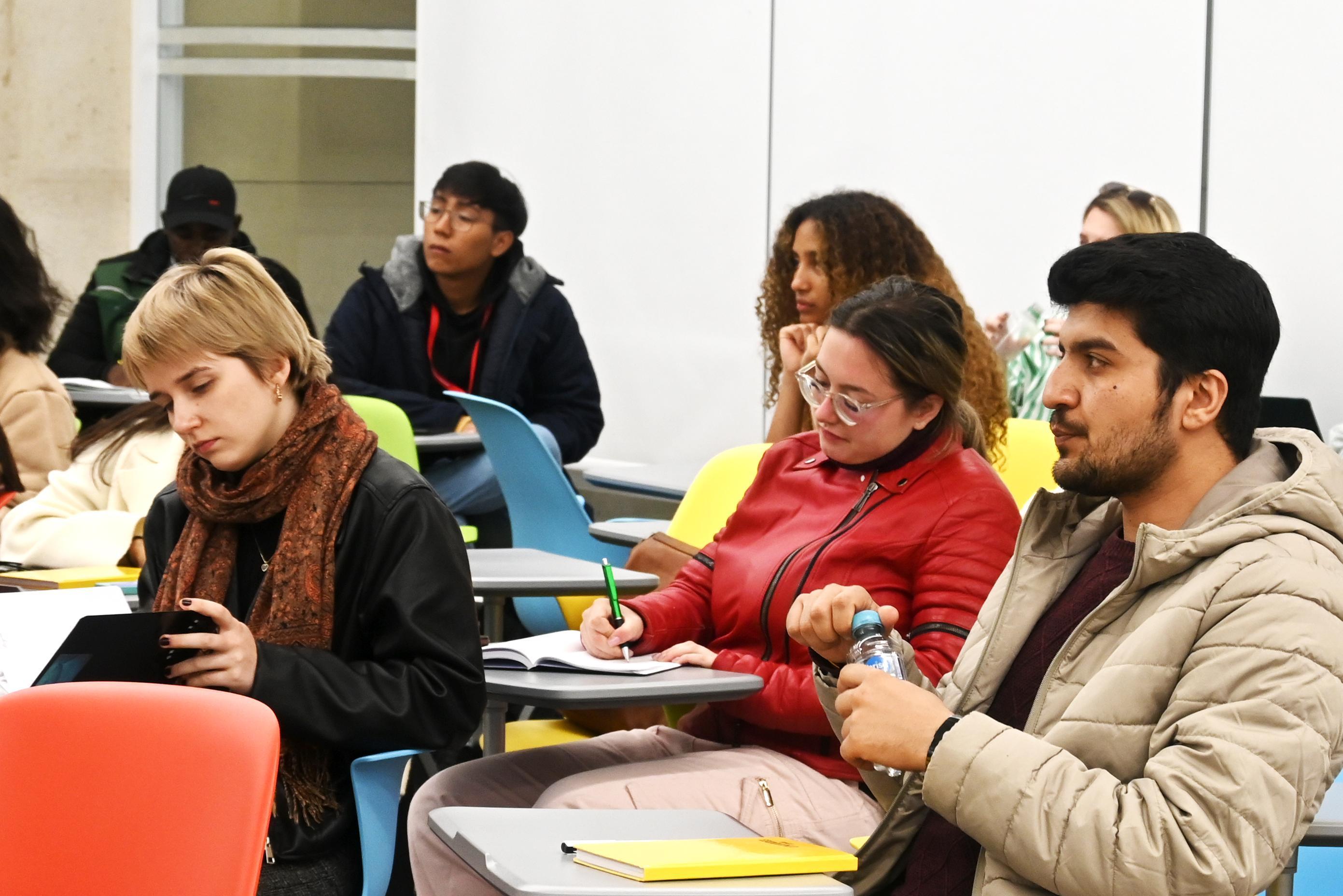 A group of student in the classroom at Leadership Fellow Retreat in 2024 